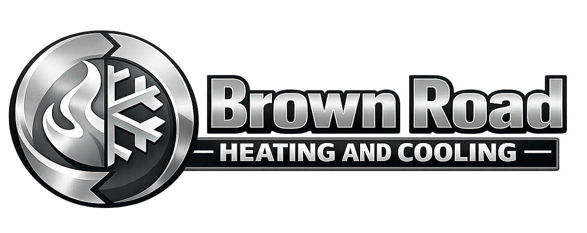 brown road heating and cooling neutral logo